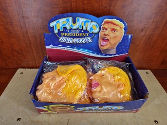 Box Of 12 New Sealed President Donald Trump Hand Puppets