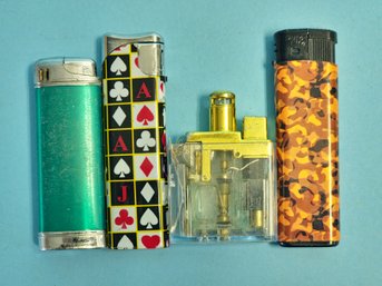 Vintage Lighter Quartet - Retro Collectibles With Unique Designs