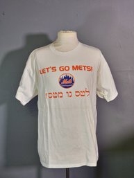 Vintage 1984 New York Mets Hebrew Tee T-shirt Health Plus Fruit Of The Loom Heavy Cotton Men's XL