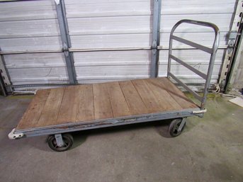 Industrial Cart Wood And Metal Warehouse Material Handling Truck