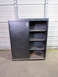 Wide Industrial Metal Black Storage Cabinet