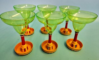 Set Of Vintage Amscan Fiesta Plastic Glasses