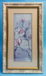 Pink Magnolia Still Life Art Print Framed And Matted