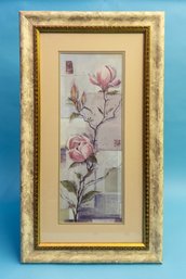 Still Life Of A Pink Magnolia Art Print Framed And Matted