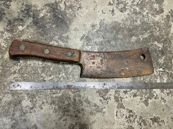 Big Vintage Butcher Meat Cleaver Knife