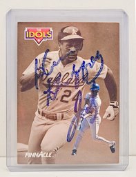 Ken Griffey Jr. Pinnacle The Idols #283 Signed Autographed 1992 Rickey Henderson MLB Baseball Card