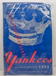1952 New York Yankees Program And Score Card 50th American League Season Filled With Vintage Ads Cigarettes