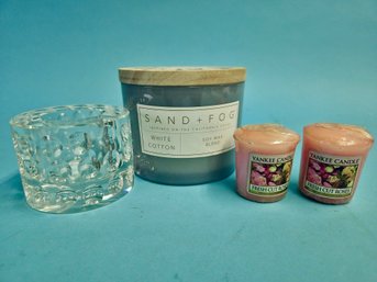 Lot Of New Fancy Candles And Crystal Glass Candle Holder
