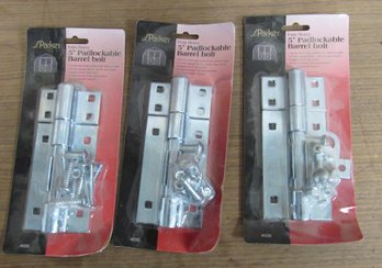 3pcs In Package 5' Padlockable Barrel Bolt Carpenter Supplies