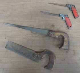 Lot Of Hand Saws Antique Tenon Saw Woodworking Cabinetmaking