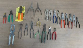 Assorted Pliers, Hand Tools, Wrenches And Strippers