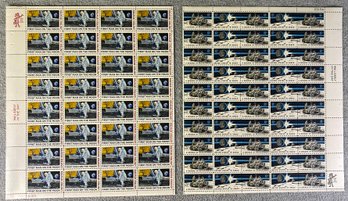 2 Full Stamp Sheets MINT United States In Space A Decade Of Achievement And First Man On The Moon