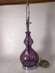 1 Purple Curvy Colored Glass Table Lamp