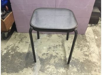 Small Metal Frame Side Table With A Glass Top