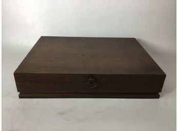 Antique Wooden Silverware Box