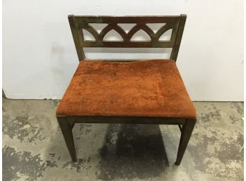 Vintage Wide Frame Wooden Upholstered Chair