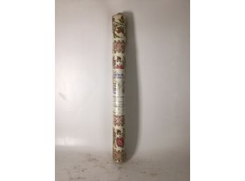 One Roll Of Floral Patterned Fabric Backed Vinyl Wallcover