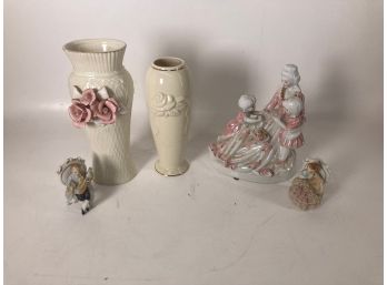 Lot Of Vintage Porcelain And Ceramic Figurines And Vases