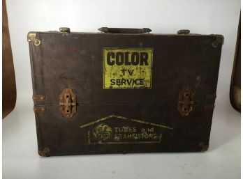 Vintage General Electric Tubes And Transistors Color TV Service Case Retro Toolbox