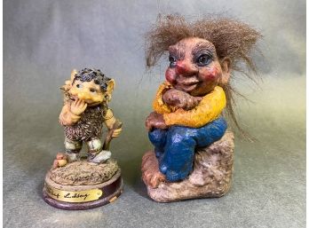 Vintage Troll Figurines By Rolf Lidberg And Nyform Collectible Handcrafted Scandinavian Trolls