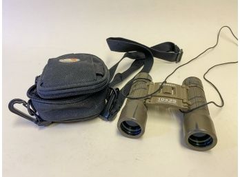 Bushnell 10x25 Binoculars With Lowepro Case - Compact And Portable