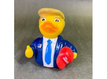 Donald Trump Rubber Duck With Suit And Red Hat - Collectible Novelty Toy