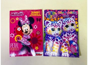 Minnie Mouse And Lisa Frank Coloring And Activity Books Bundle - Fun And Creative For Kids