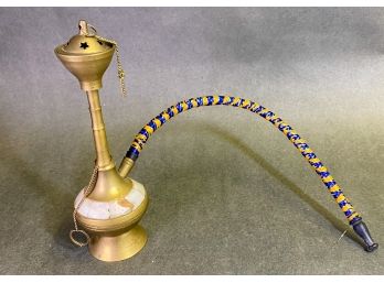 Vintage Brass Hookah With Intricate Design, Mesmerizing Collectible - Brass Shisha Pipe, Ornate Hookah