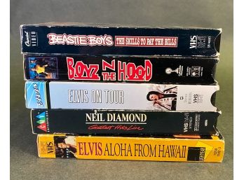 VHS Tape Collection: Beastie Boys, Boyz N The Hood, Elvis Presley, Neil Diamond – Great Selection!