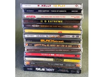Lot Of 20 Classic Music CDs Featuring Iconic Artists Like Pearl Jam, R. Kelly, Aaliyah, Sting