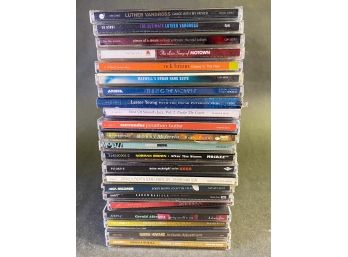 Lot Of 21 Various Jazz & Soul Music CDs Featuring Luther Vandross, Kenny G, And More