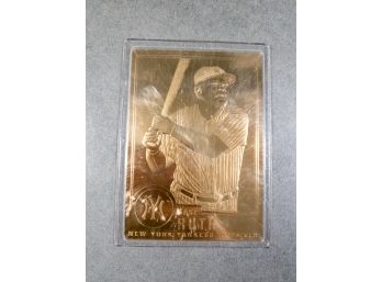 Babe Ruth Gold Plated Collectible Card - New York Yankees Legend