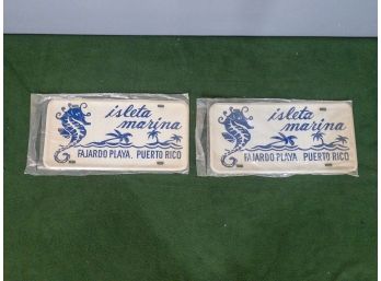 Set Of 2 Isleta Marina Fajardo Playa Puerto Rico Souvenir License Plates