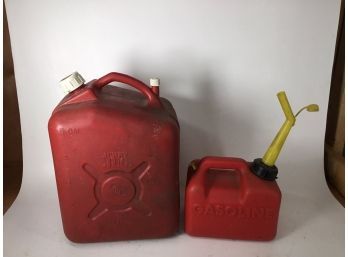 Lot Of Two Red Gas Cans