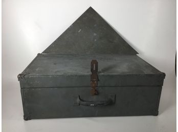 20 Inch Gray Metal Toolbox With 90 Degree Metal Triangle