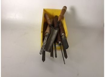 Mixed Lot Of Vintage Wooden Handled Chisels #1