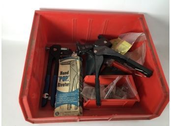 Mixed Lot Of Hand Pop Riveters And Assorted Hardware