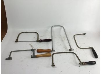 Lot Of 5 Handles For Coping And Fret Saws With One Vinatge Coping Saw Included