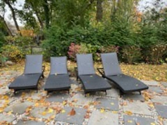 Four Chaise Loungers   Resin Wicker
