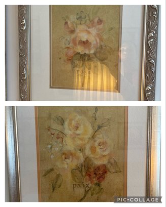 Pair Of Rose Pictures Framed