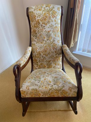 Wood & Upholstered Rocking Chair