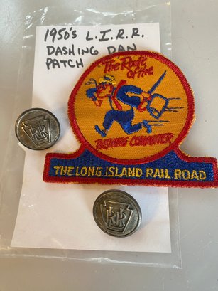 1950s LIRR Dashing Dan Patch & Buttons