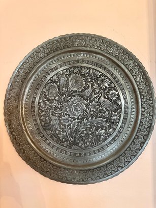 Middle Eastern Etched Metal Plate