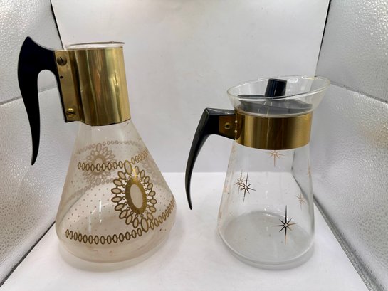 Two Vintage Glass Coffee Pots