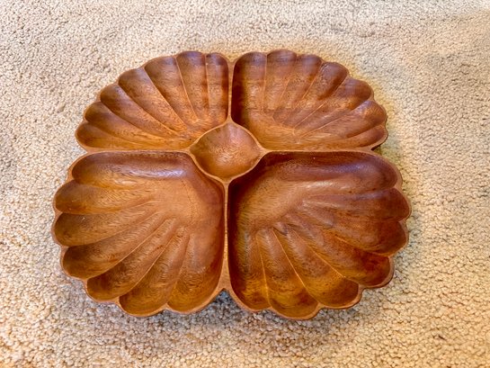 Vintage Wooden Clam Shells Serving Platter