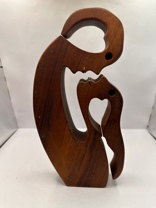 Midcentury Modern Carved Wooden Sculpture