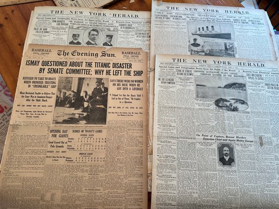 Lot Of  Original Titanic And Titanic-related Newspapers