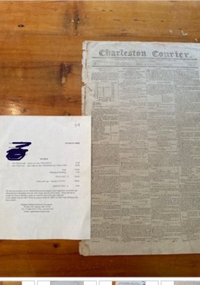 Original Charleston Courier Newspaper  Slave Ship Ad 1806.
