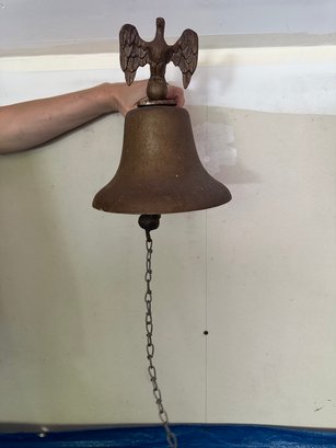 Antique Cast Iron Bell.  Bald Eagle Finial