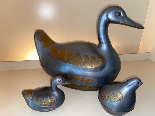 Pewter Duck Containers